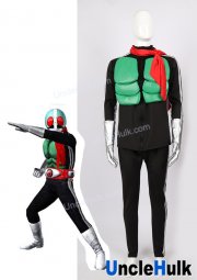 Masked Rider No.1 Cosplay Costume with Green Chest and Abdominal Muscles - PR0550 | UncleHulk