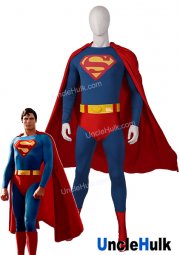 Superman Cosplay Costume - 1978 version movie - Spandex Bodysuit with belt cape and pants - No.22 | UncleHulk